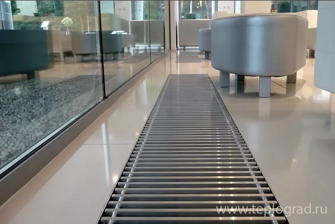 Конвектор встраиваемый в пол Velar KWH 150-65-2400 с естественной конвекцией