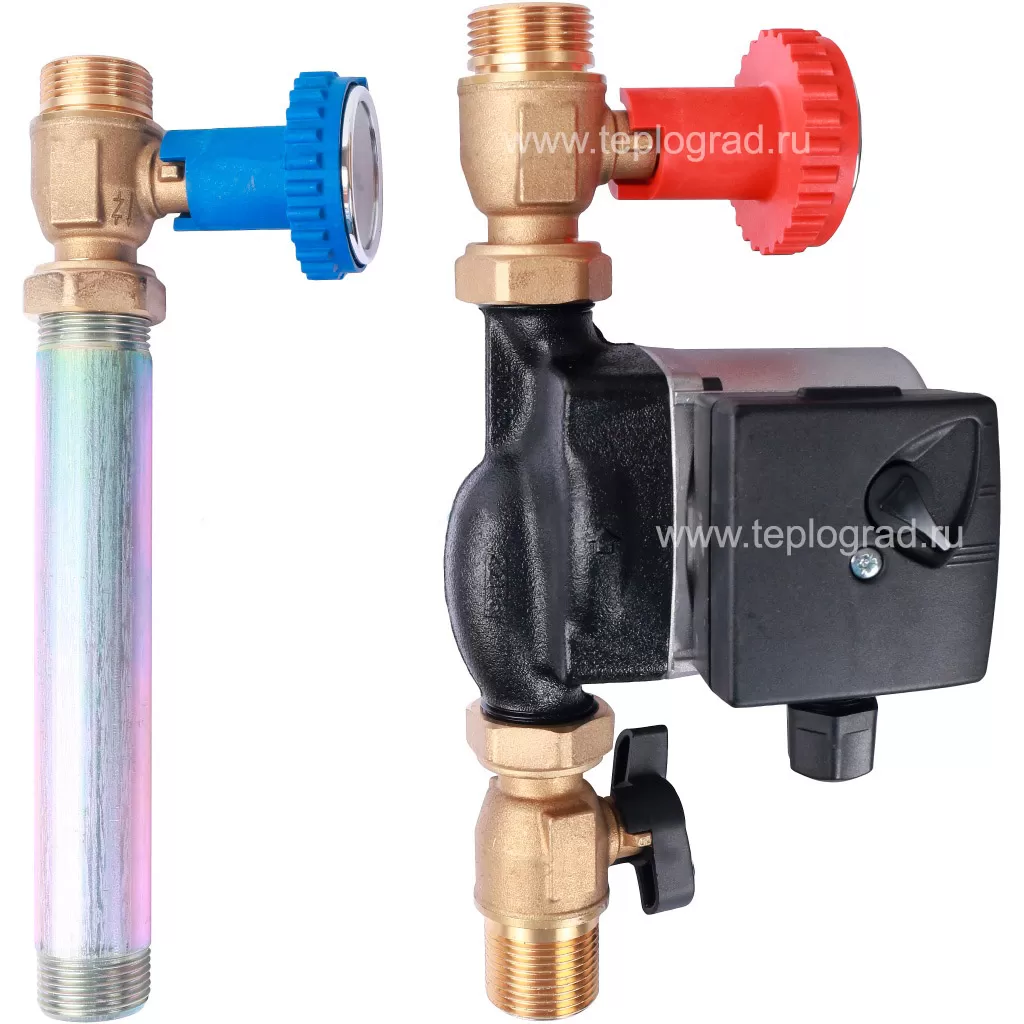 Насосная группа Stout с прямым контуром 3/4 с насосом Grundfos UPSO 15-65