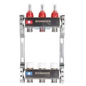 Коллектор из нержавеющей стали Rommer с расходомерами 3 выхода