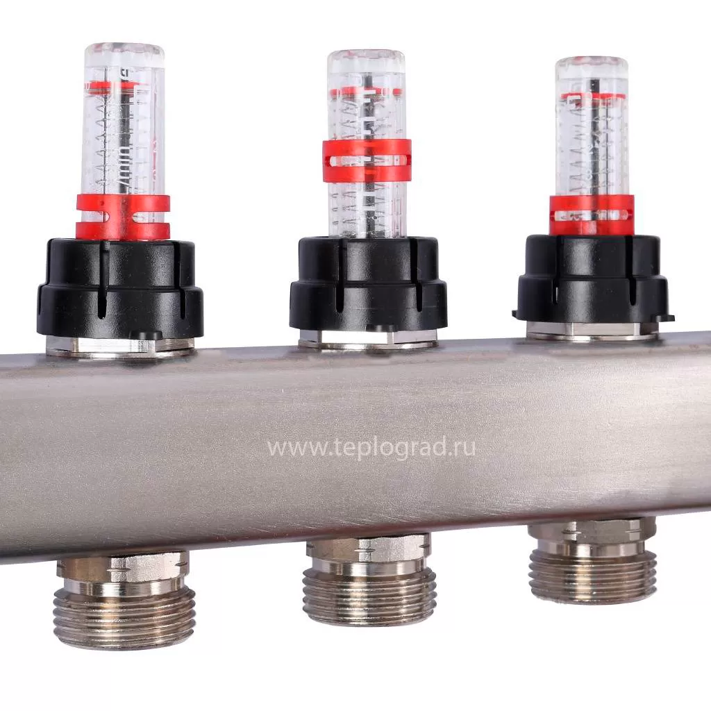 Коллектор Uponor Smart S на 8 выходов с расходомерами Коллектор Uponor Smart S на 8 выходов с расходомерами