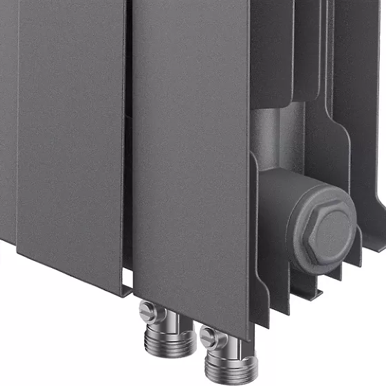 Биметаллический радиатор Royal Thermo PianoForte 500 Silver Satin VDR80 8 секций с нижним подключением