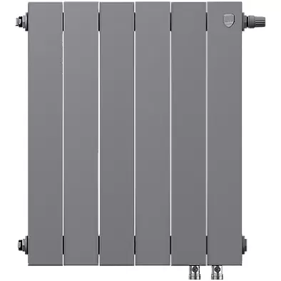Биметаллический радиатор Royal Thermo PianoForte 500 Silver Satin VDR80 6 секций с нижним подключением