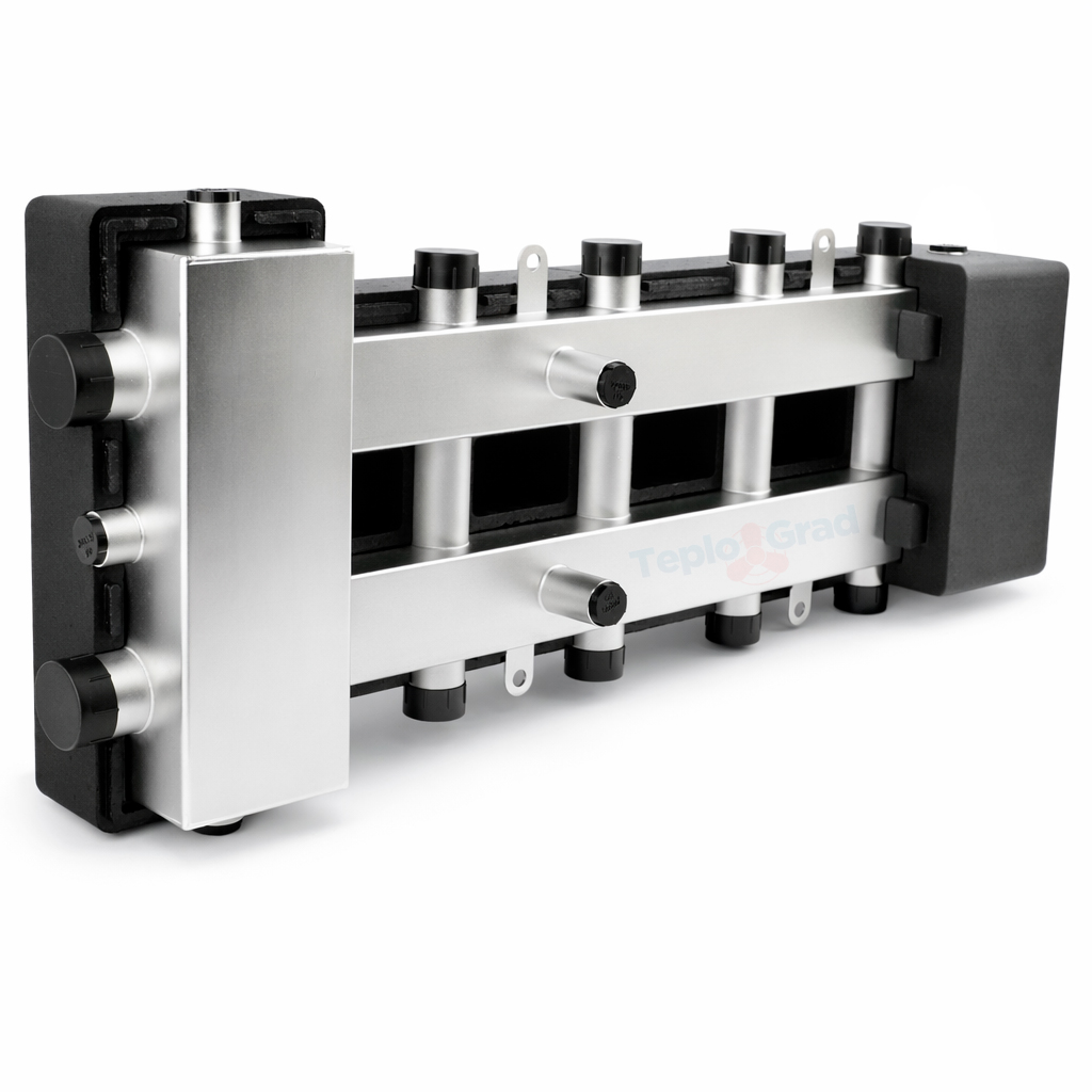 Гидравлический разделитель Zeissler с коллектором на 5 контуров