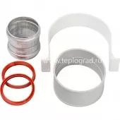 Комплект Stout для соединения труб 60/100, муфта с уплотнением, хомут с муфтой EPDM в комплекте Комплект Stout для соединения труб 60/100, муфта с уплотнением, хомут с муфтой EPDM в комплекте