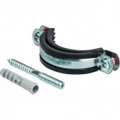 Хомут сантехнический со шпилькой и дюбелем 2" (59-65мм)