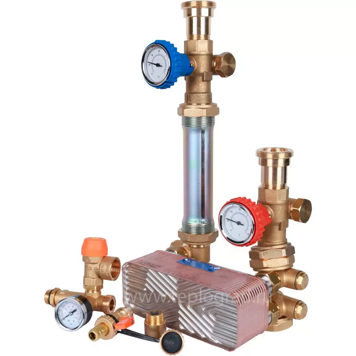 Насосная группа Stout с теплообменником 28 пластин без насоса