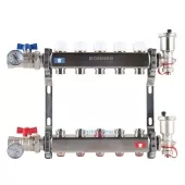 Коллектор из нержавеющей стали Rommer в сборе без расходомеров 5 выходов