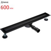 Душевой лоток Zeissler с фланцем свободного вращения, под плитку 600мм черный-матовый