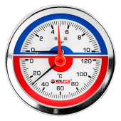 Термоманометр аксиальный Valfex 80 мм, 0-16 бар, 1/2