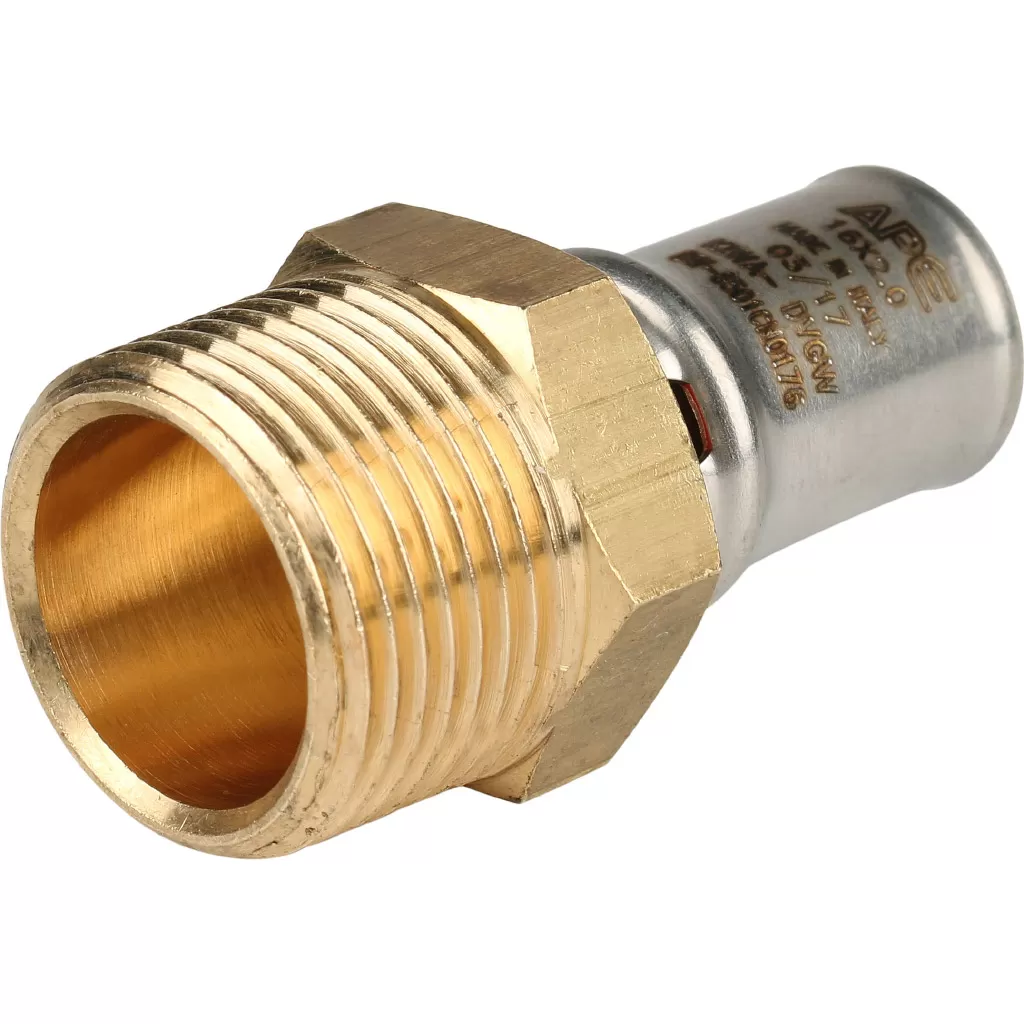 Переходник с наружной резьбой прессовой Stout 3/4 x 16 Переходник с наружной резьбой прессовой Stout 3/4 x 16