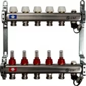 Коллектор Stout на 5 выходов с расходомерами, с клапаном вып. воздуха и сливом - SMS-0927-000005 Коллектор Stout на 5 выходов с расходомерами, с клапаном вып. воздуха и сливом - SMS-0927-000005