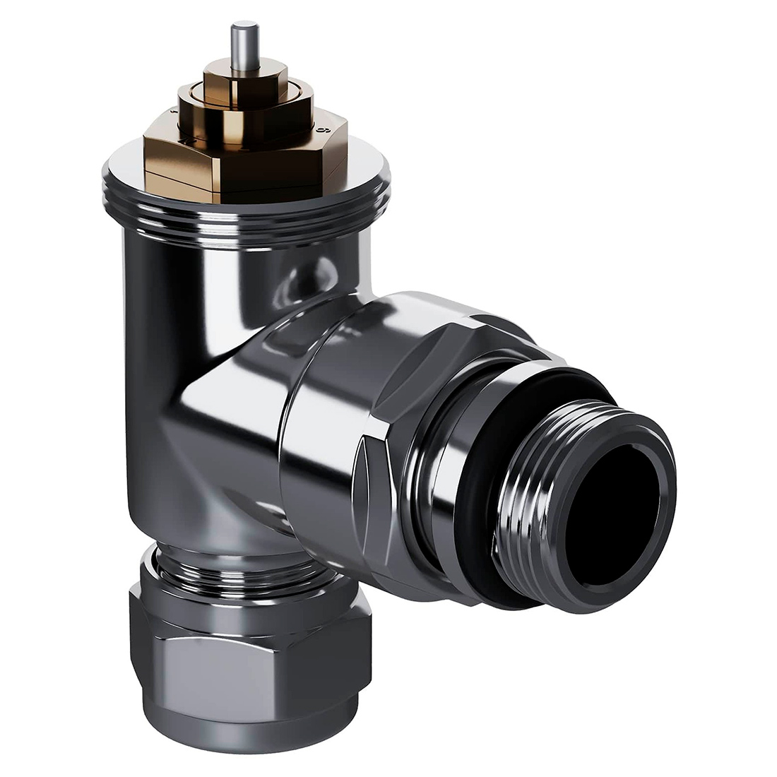 Набор термостатический угловой Royal Thermo Design Pro 15мм М30х1,5 (хром)