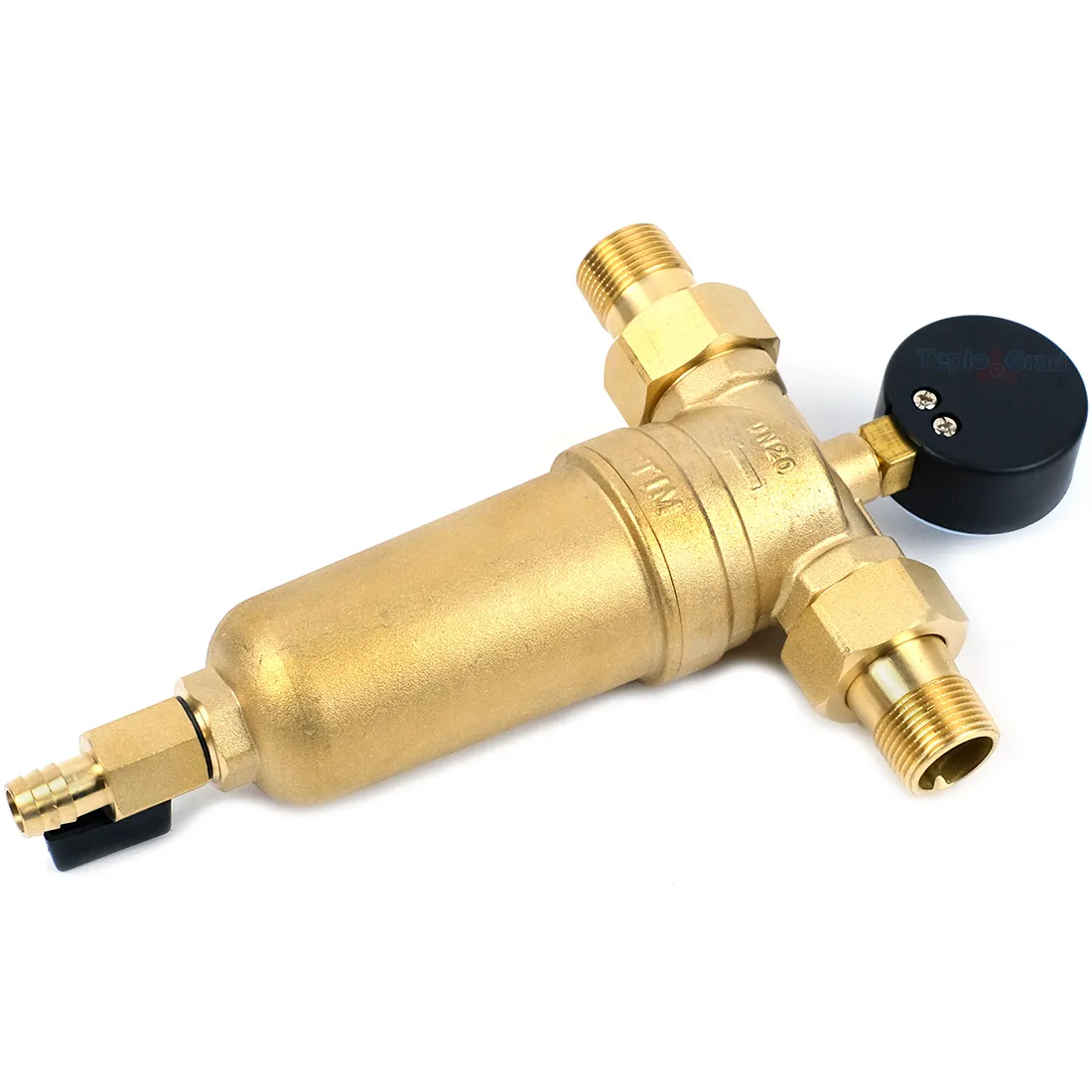 Самопромывной фильтр TIM 3/4 с манометром и корпусом из латуни