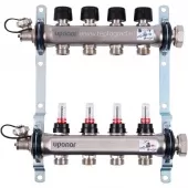 Коллектор Uponor Smart S на 3 выхода с расходомерами Коллектор Uponor Smart S на 3 выхода с расходомерами