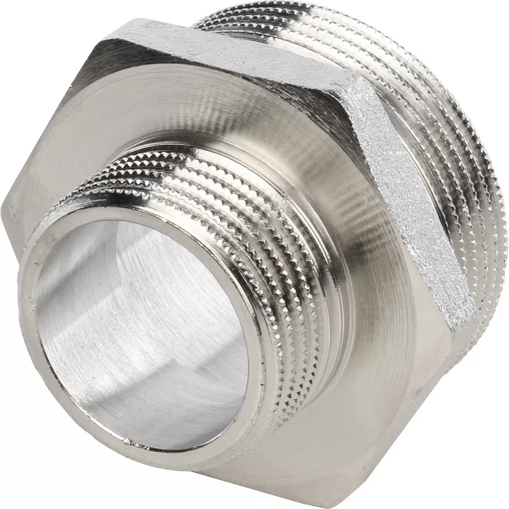 Ниппель переходной 1 1/2x1 НН никелированный Stout