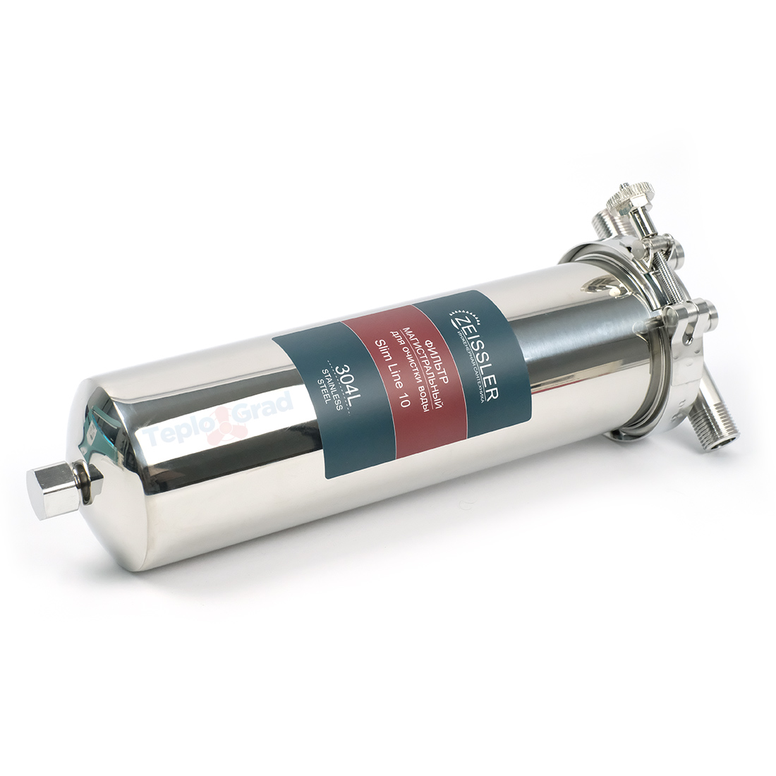 Фильтр магистральный Zeissler 10SL 1/2 из нержавеющей стали, картридж