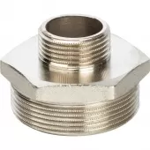 Ниппель переходной 2x1 НН никелированный Stout