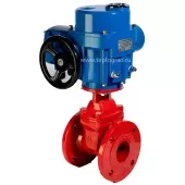 Задвижка чугунная красная Reon RSV60 DN150 PN16 с электроприводом 380В