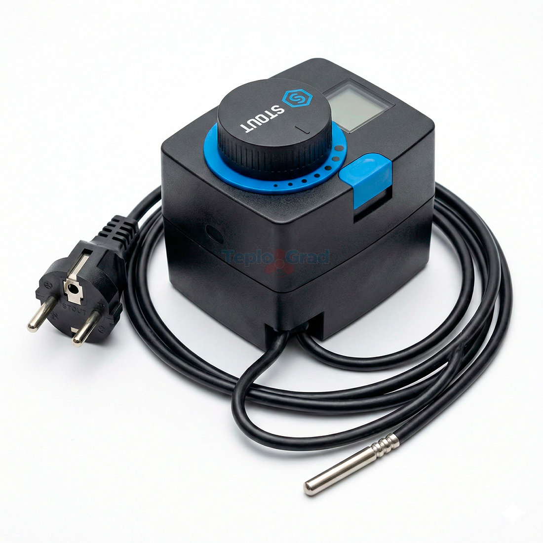 Сервопривод Stout с LED дисплеем и датчиком для фиксированной регулировки температуры