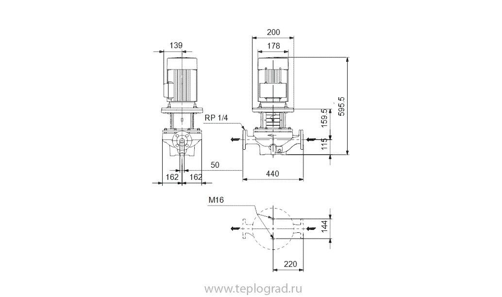 Насос центробежный Grundfos TP 50-140/4 A-F-A-BAQE 1x230