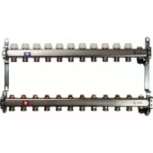 Коллектор Stout на 11 выходов без расходомеров, с клапаном вып. воздуха и сливом - SMS-0932-000011