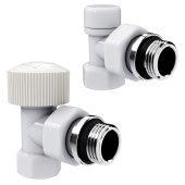Набор термостатический угловой Royal Thermo Design 1/2" М30х1,5 (белый)