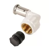 Пресс уголок Henco с черной заглушкой ВР 16x1/2 белый