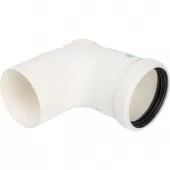 Отвод коаксиальный Stout Dn 80 87° PP-FE с инспекционным окном Отвод коаксиальный Stout Dn 80 87° PP-FE с инспекционным окном