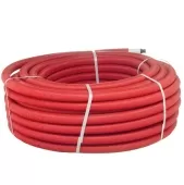Металлопластиковая труба Henco Standard 26х3 в красной гофре, бухта 50 метров