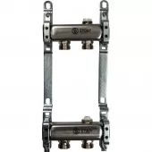 Коллектор из нержавеющей стали Stout для радиаторной разводки на 2 выхода