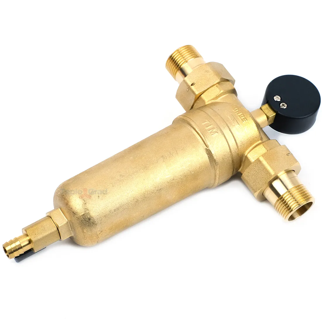 Самопромывной фильтр TIM 1 с манометром и корпусом из латуни