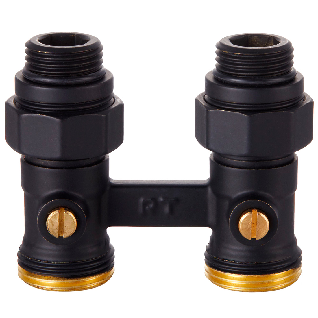 Узел нижнего подключения Royal Thermo прямой 1/2x3/4, черный