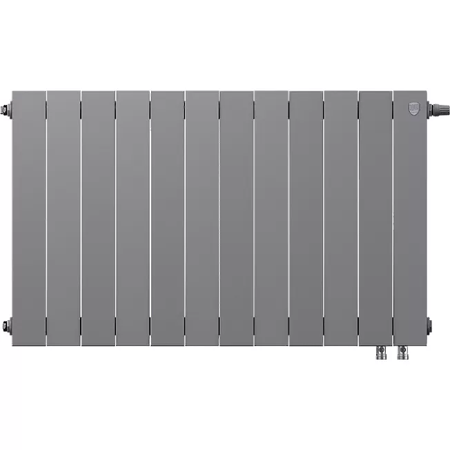 Биметаллический радиатор Royal Thermo PianoForte 500 Silver Satin VDR80 12 секций с нижним подключением