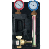 Насосная группа Rommer с термостатическим смесительным клапаном (35-60°С) 1 без насоса, левая