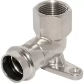 Угольник с настенным креплением ВР 15х1/2 Rommer из нержавеющей стали прессовой