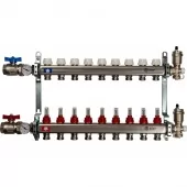 Коллектор из нержавеющей стали Stout в сборе с расходомерами 9 выходов Коллектор из нержавеющей стали Stout в сборе с расходомерами 9 выходов