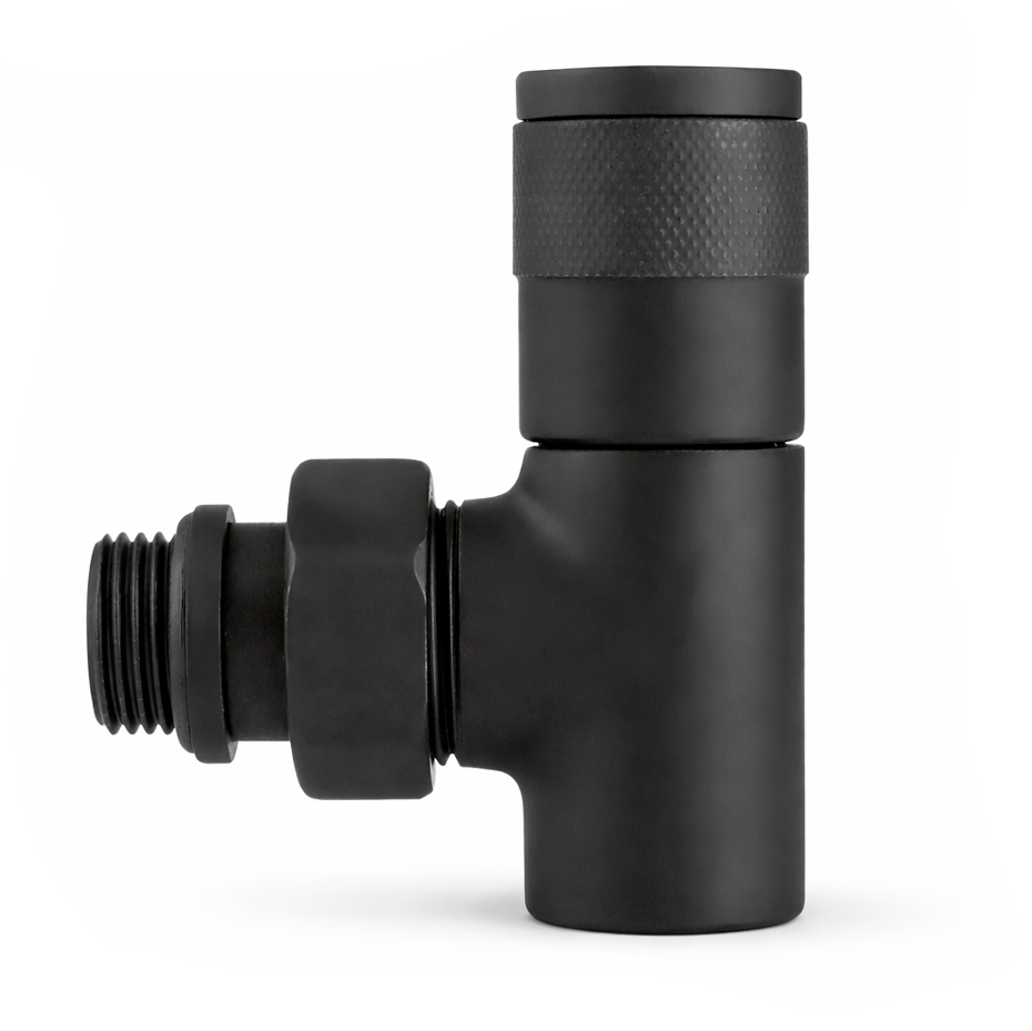 Набор дизайн-вентилей Royal Thermo PIANO 1/2 угловой (черный)