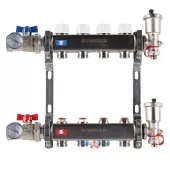 Коллектор из нержавеющей стали Rommer в сборе без расходомеров 4 выхода