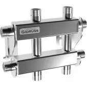 Распределительный коллектор Gidruss MKSS-40-3DU (40 кВт G 3/4, 3 конт. G 3/4 звездочкой)