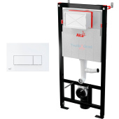 Инсталляция для подвесного унитаза AlcaPlast с белой кнопкой M570 и шумоизоляцией Инсталляция для подвесного унитаза AlcaPlast с белой кнопкой M570 и шумоизоляцией