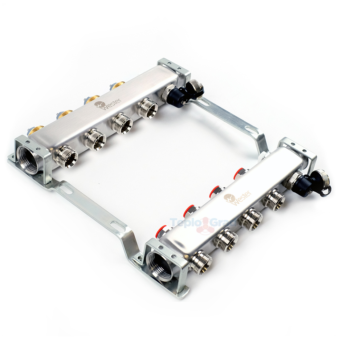 Коллектор из нержавеющей стали Wester MUVS без расходомеров на 4 выхода