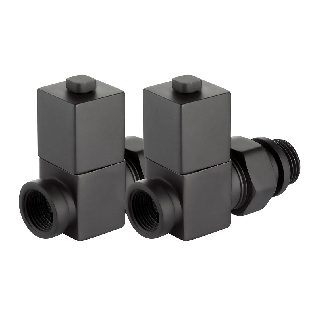 Набор дизайн-вентилей Royal Thermo CUBE 1/2 прямой (черный)