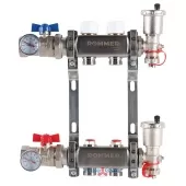 Коллектор из нержавеющей стали Rommer в сборе без расходомеров 2 выхода