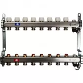 Коллектор Stout на 8 выходов без расходомеров, с клапаном вып. воздуха и сливом - SMS-0932-000008