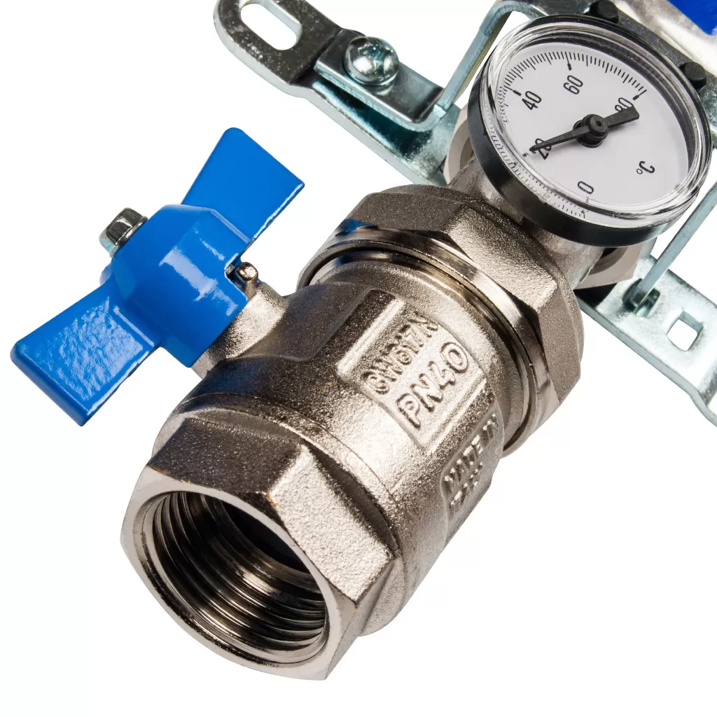 Коллектор из нержавеющей стали Stout в сборе с расходомерами 2 выхода Коллектор из нержавеющей стали Stout в сборе с расходомерами 2 выхода