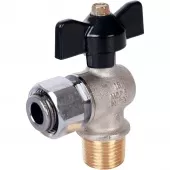 Шаровой кран Stout с накидной гайкой угловой, ВР/накидная гайка, ручка бабочка 1/2x1/2