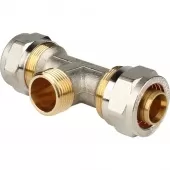 Тройник с наружной резьбой винтовой Stout 3/4x26