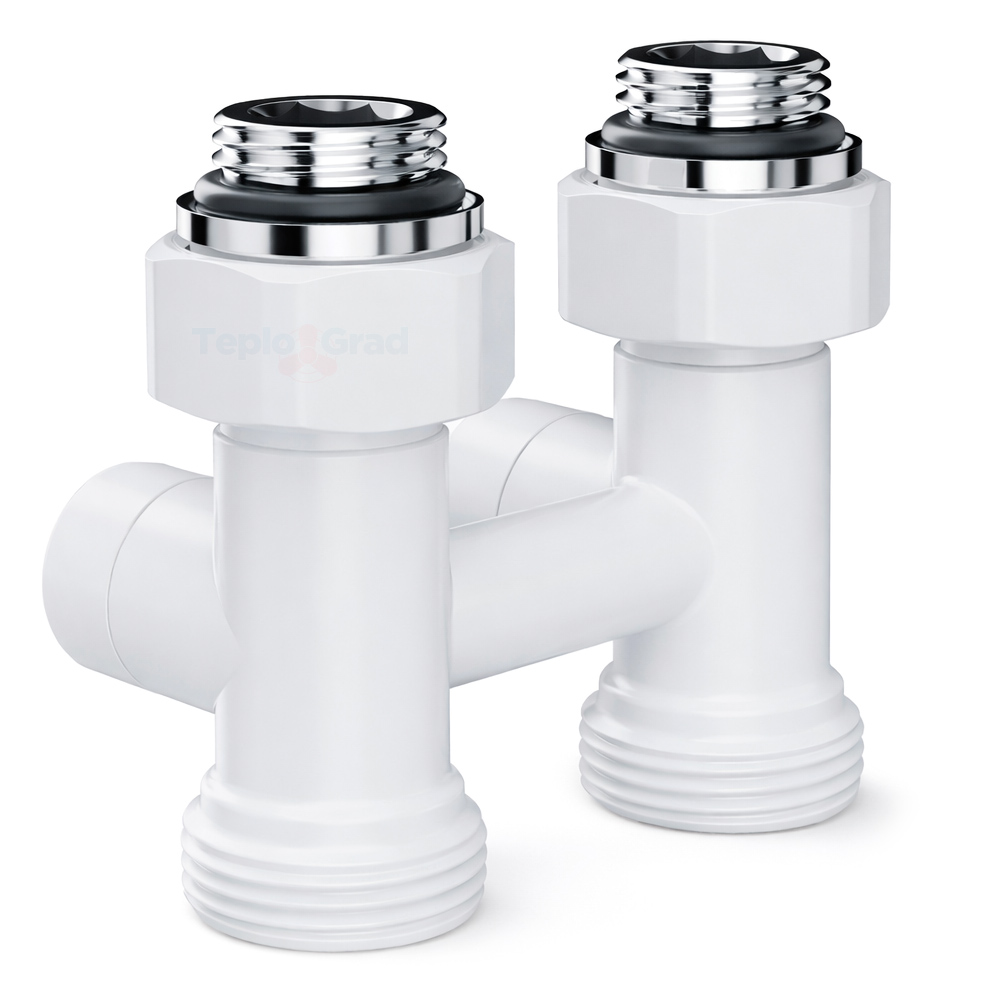 Узел нижнего подключения Royal Thermo Design прямой 1/2x3/4, белый