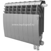 Биметаллический радиатор Royal Thermo BiLiner 350 Silver Satin VDR 8 секций с нижним подключением