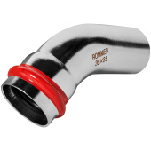 Угольник однораструбный 45° 35 Rommer из нержавеющей стали прессовой